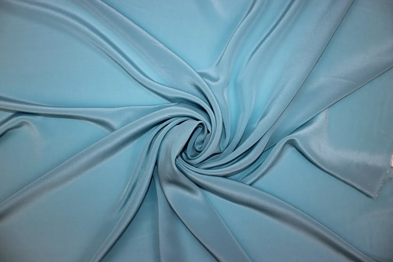 1 3/4  yards of NY Designer Silk Crepe de Chine - Aqua Storm