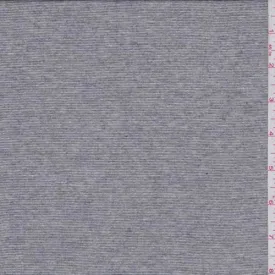 1 7/8 YD PC-Heather Grey Micro Stripe Rayon Jersey Knit Fabric