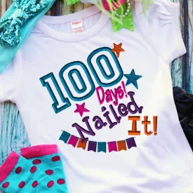 100 Days Nailed It Embroidery Design