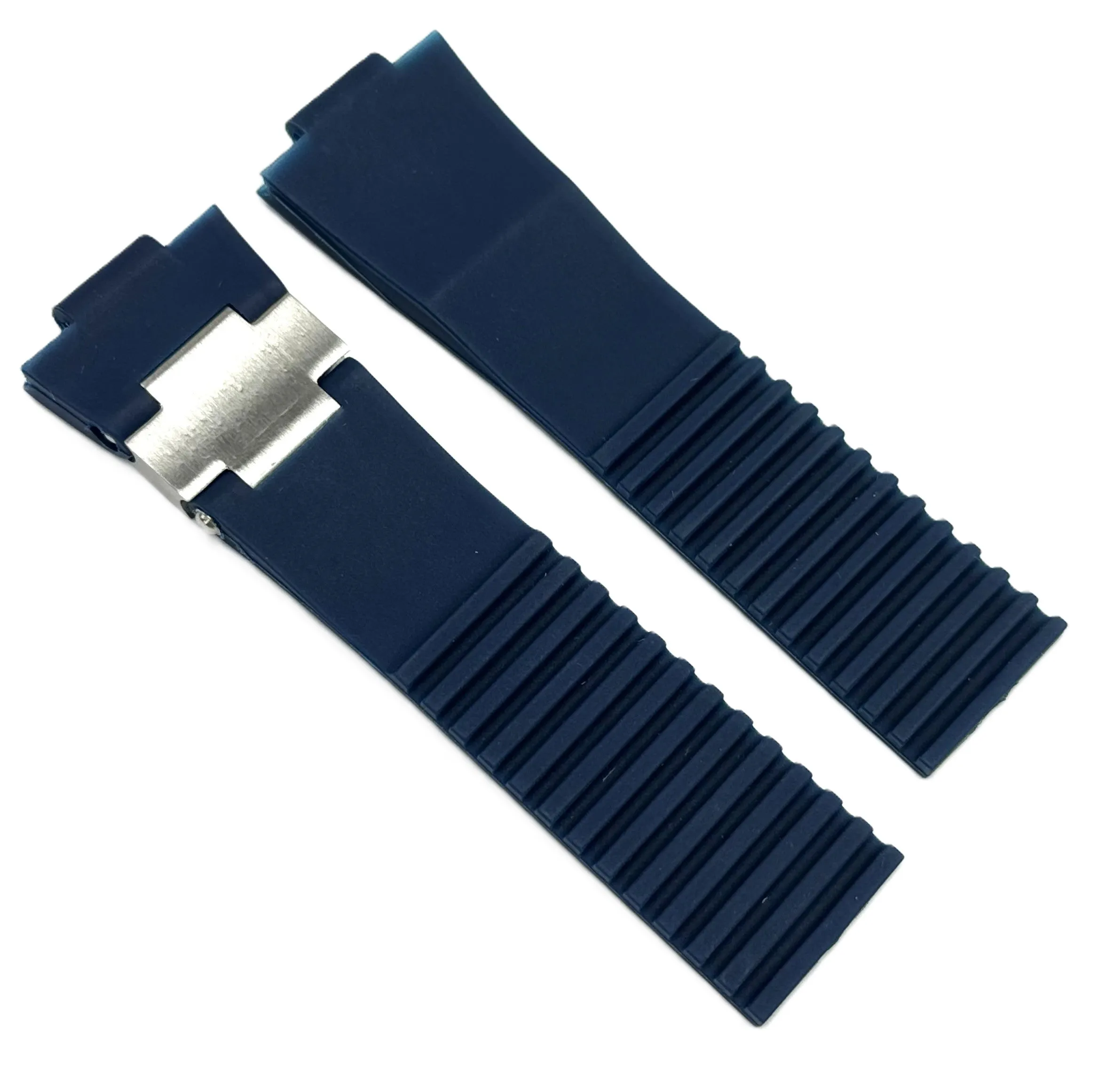 12x25x20 mm Plain Blue Rubber Ulysse Nardin Watch Band for Marine Diver