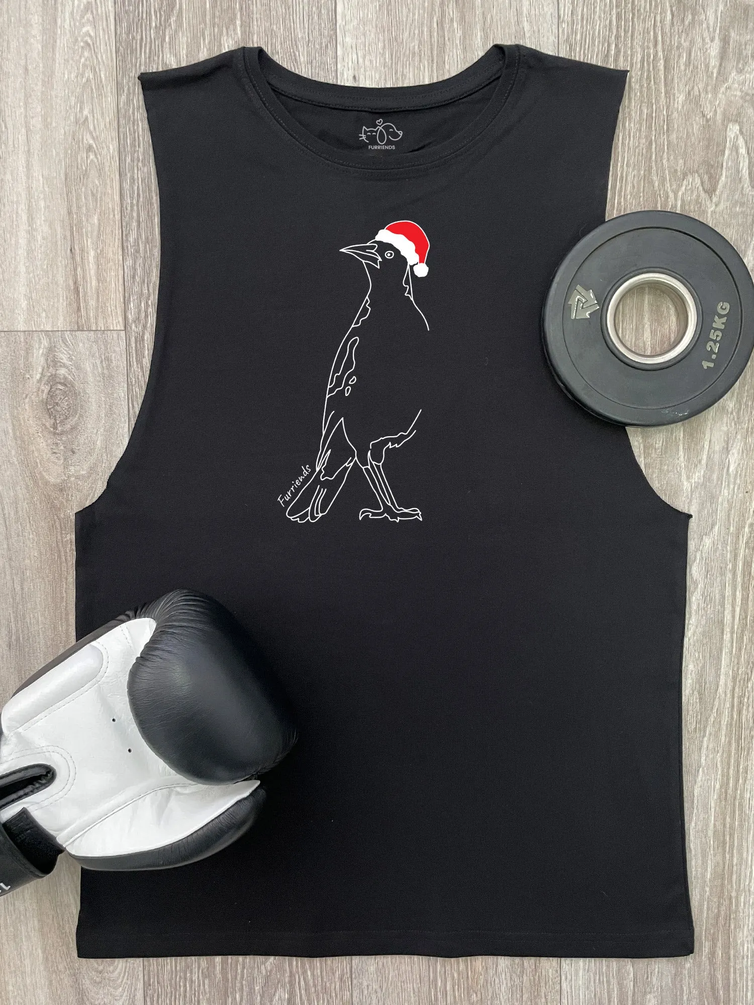 Australian Magpie - Christmas Edition Axel Drop Armhole Muscle Tank