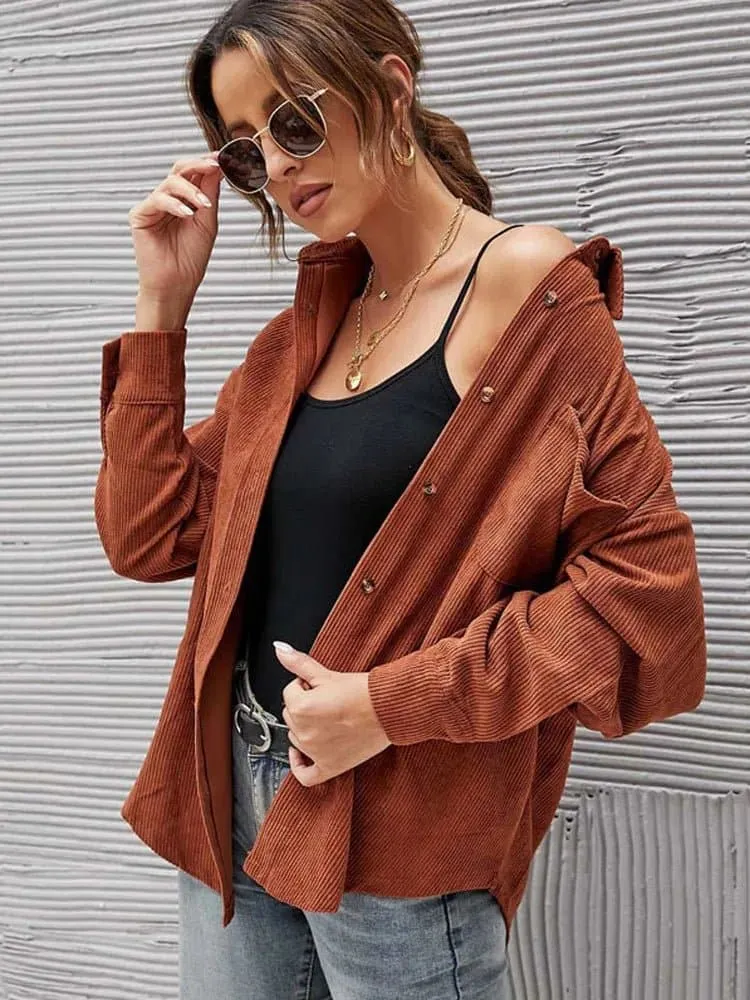 Autumn Corduroy Jacket - Stylish Comfort for Fashion-Forward Women