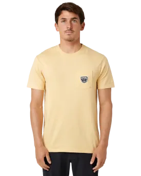 Badge T-Shirt in Washed Yellow