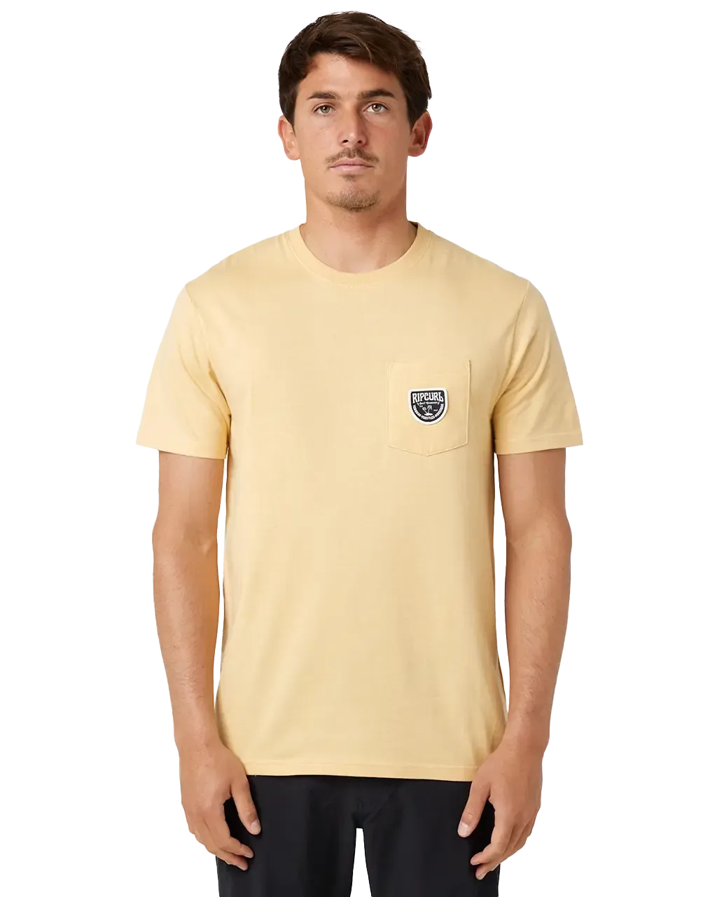 Badge T-Shirt in Washed Yellow