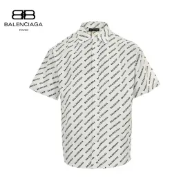 Balenciaga All-Over Logo Print Shirt (White)