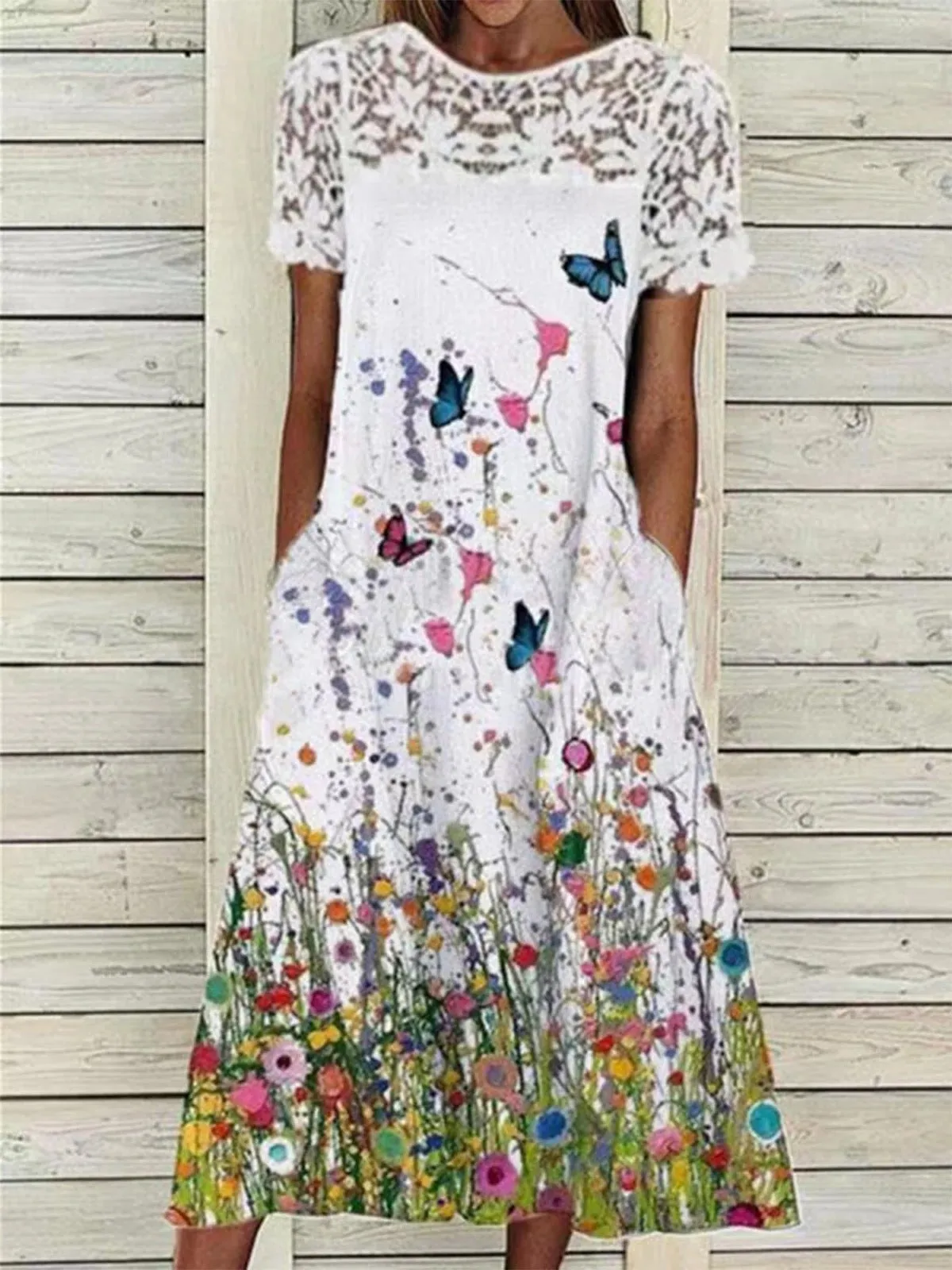 BerryBetty - Blossoming Adventures Floral Print Scoop Maxi Dress