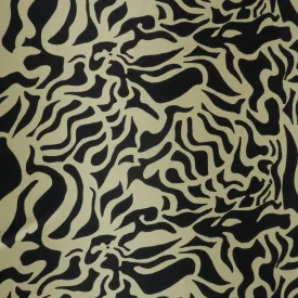 Black and White Abstract Printed Silk Charmeuse Fabric