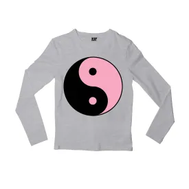 Black Pink Full Sleeves T shirt - Yin Yang