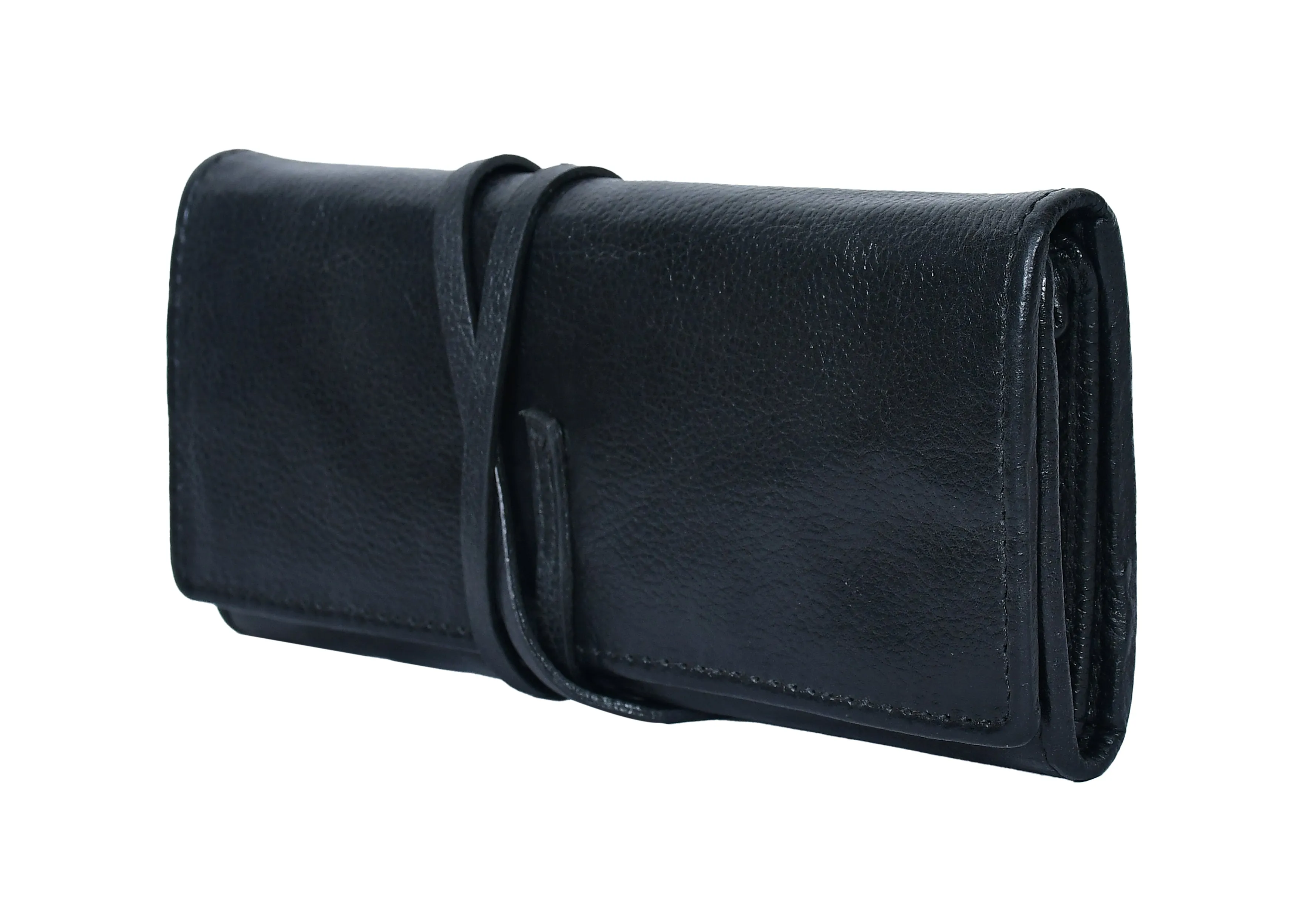 Celtic black color pure leather clutch with glorious finished work. Art: BG-1728