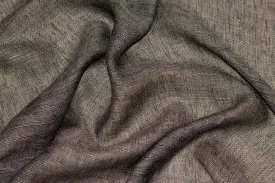 Charcoal Gray Striped Sheer Italian Linen