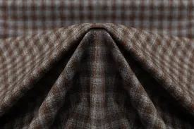 Checked Italian Wool Tweed - Brown / Gray