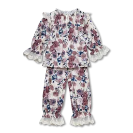 DANIELA - GIRLS PYJAMA SET IN PURPLE FLOWERS