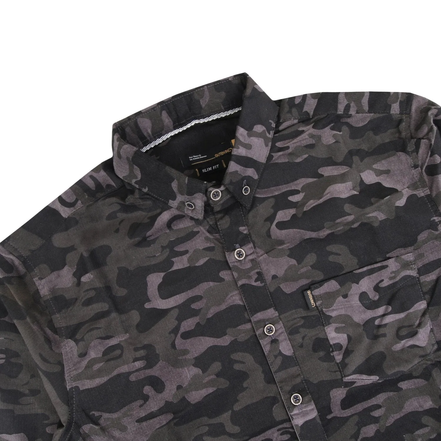 Dominic Corduroy Camo Gray Shirt