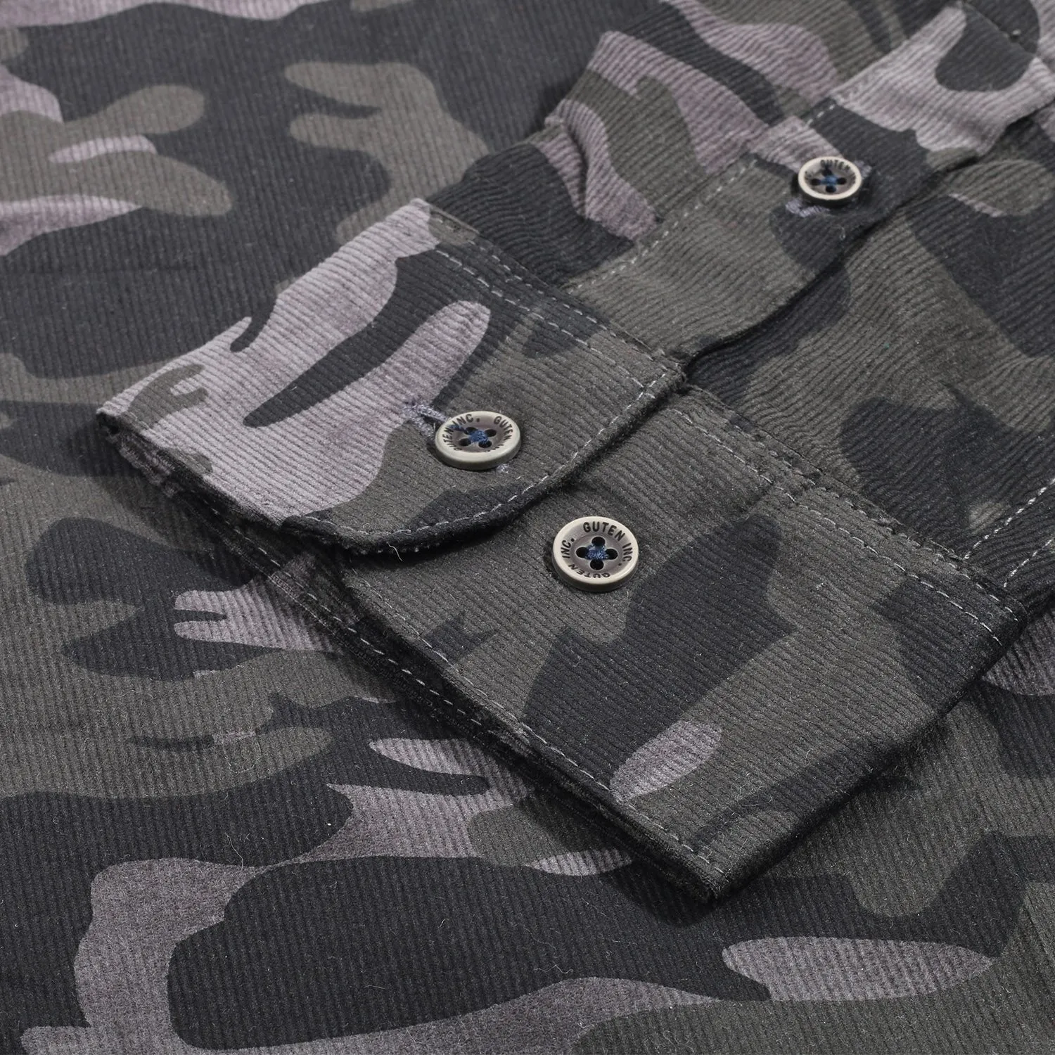 Dominic Corduroy Camo Gray Shirt