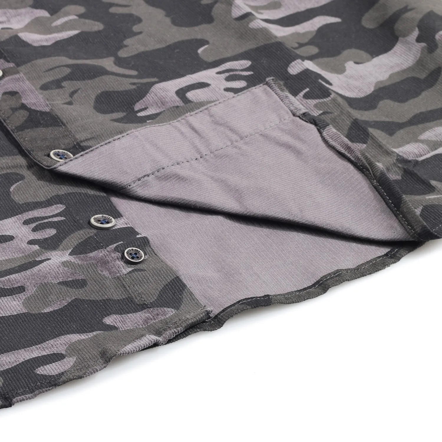 Dominic Corduroy Camo Gray Shirt