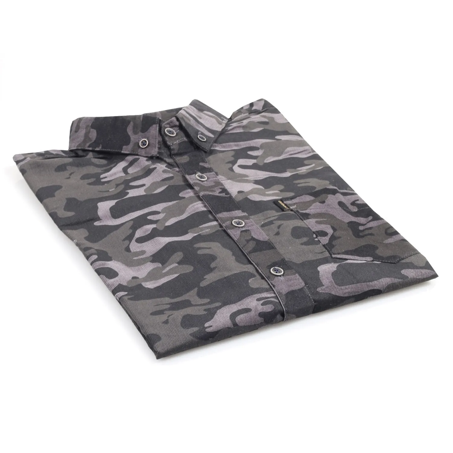 Dominic Corduroy Camo Gray Shirt