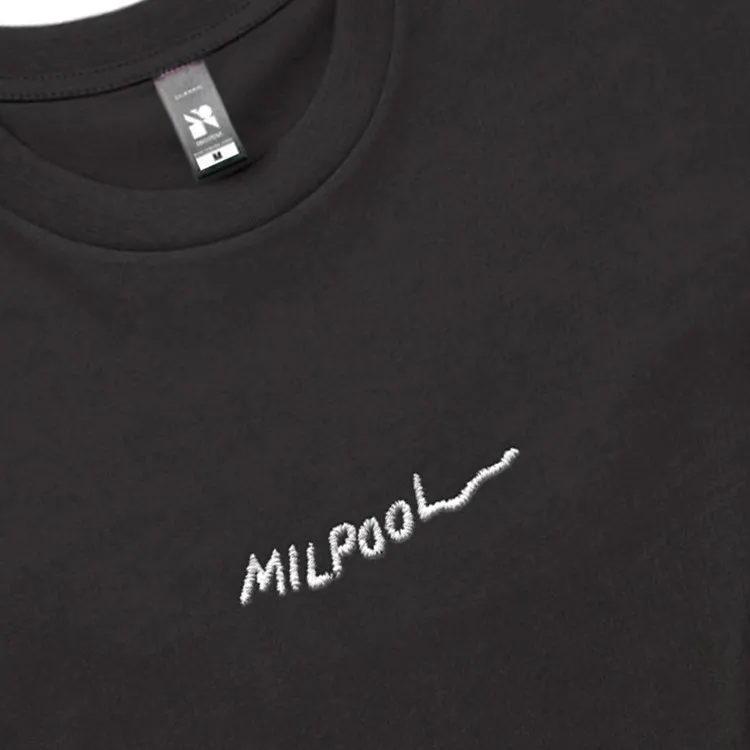 Embroidered Milpool Heavyweight T-Shirt (Black)