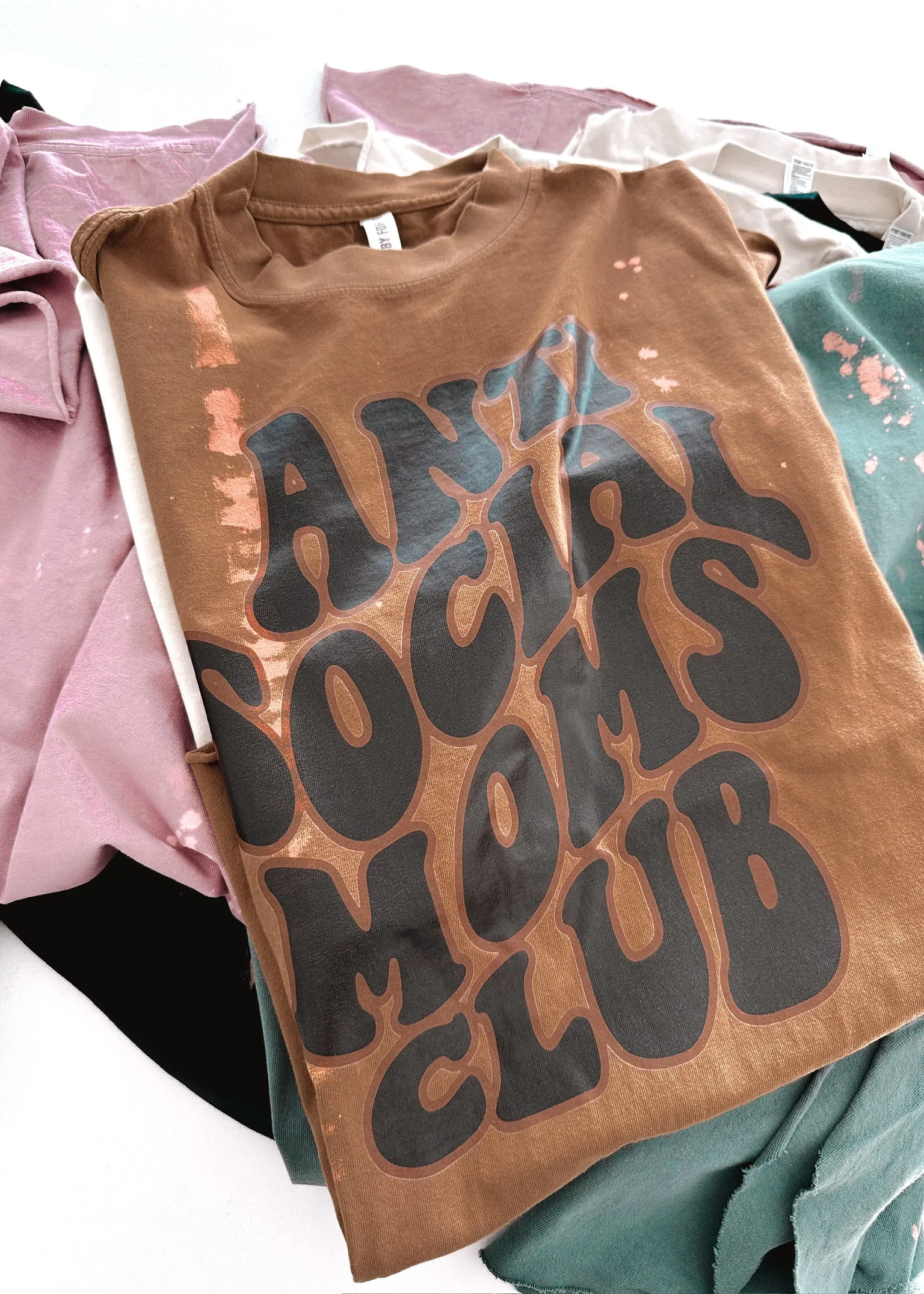 FINAL SALE: ANTISOCIAL MOMS CLUB BLEACHED OUT SIDE SLIT TEE