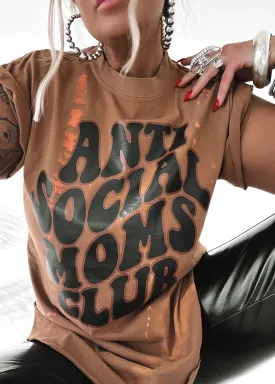 FINAL SALE: ANTISOCIAL MOMS CLUB BLEACHED OUT SIDE SLIT TEE