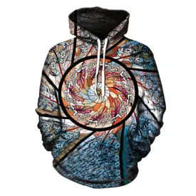 Floral Printed Spiral Hoodie