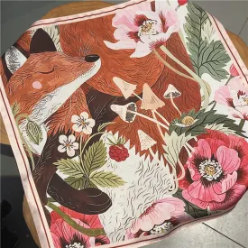 Fox print scarf/100% Vegan Silk Scarf/Silk head scarf/55*55cm/Silk hair scarf/Silk neck scarf/Silk bandana/Bag Accessory/Gift for her