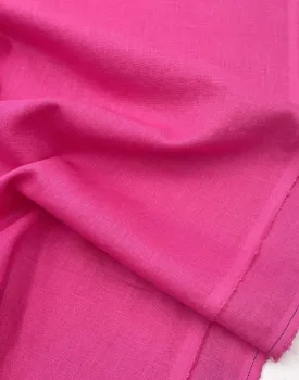 Fuchsia Pink Washed Linen Fabric