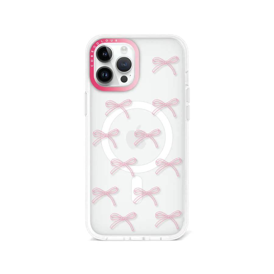 iPhone 12 Pro Max Pink Ribbon Minimal Line Phone Case MagSafe Compatible