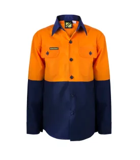 Kids Hivis Two Tone Long Sleeve Shirt