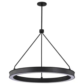 Longford 30" LED Pendant Light, Textured Black Finish