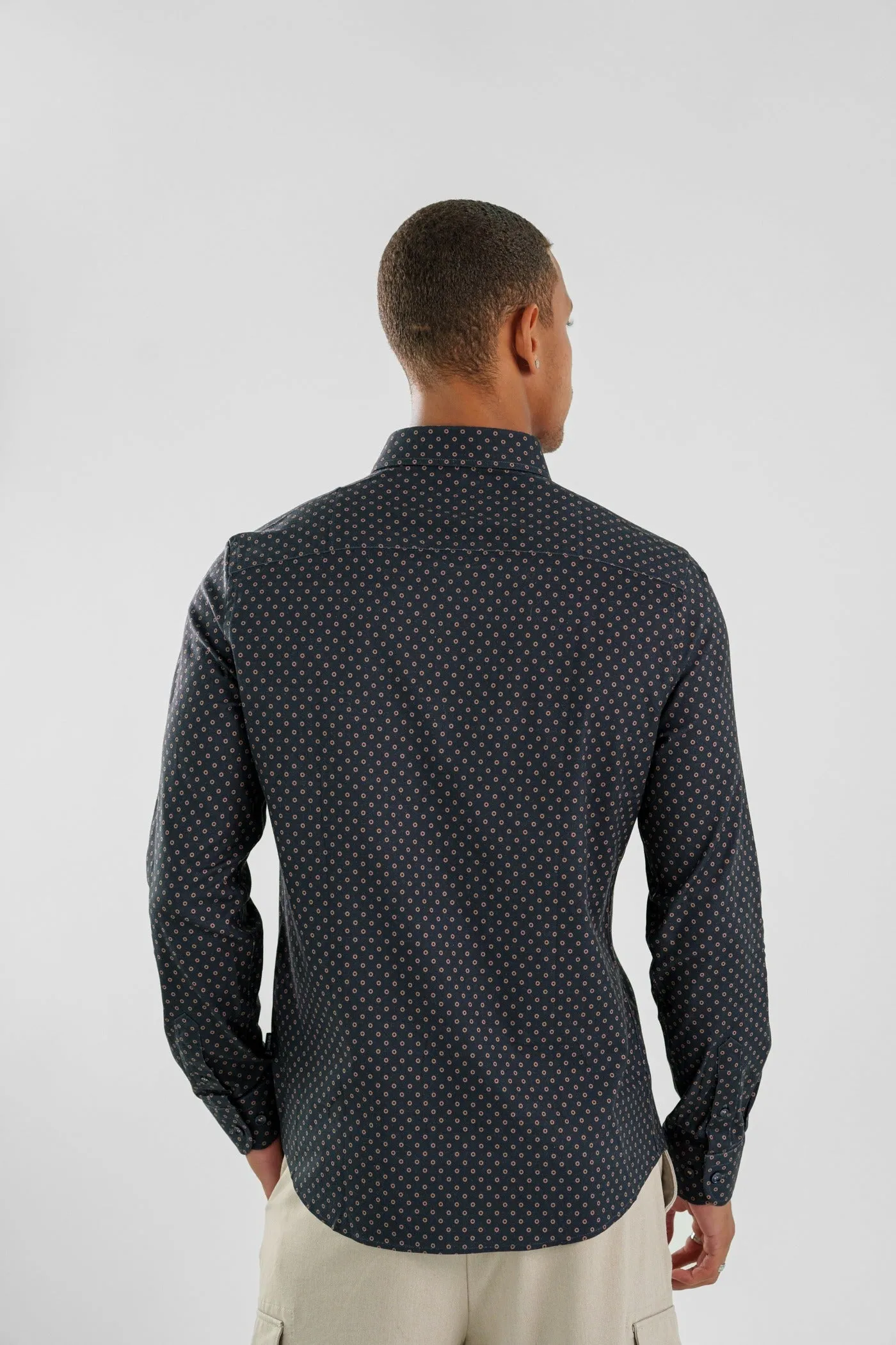 NOVA - Navy Polka Dot Long Sleeve Shirt