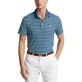 RLX Ralph Lauren Tour Pique Stripe Polo Shirt - Royal Navy Multi