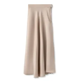 Signature Summer Silk Circle Midi Skirt IN: Beige