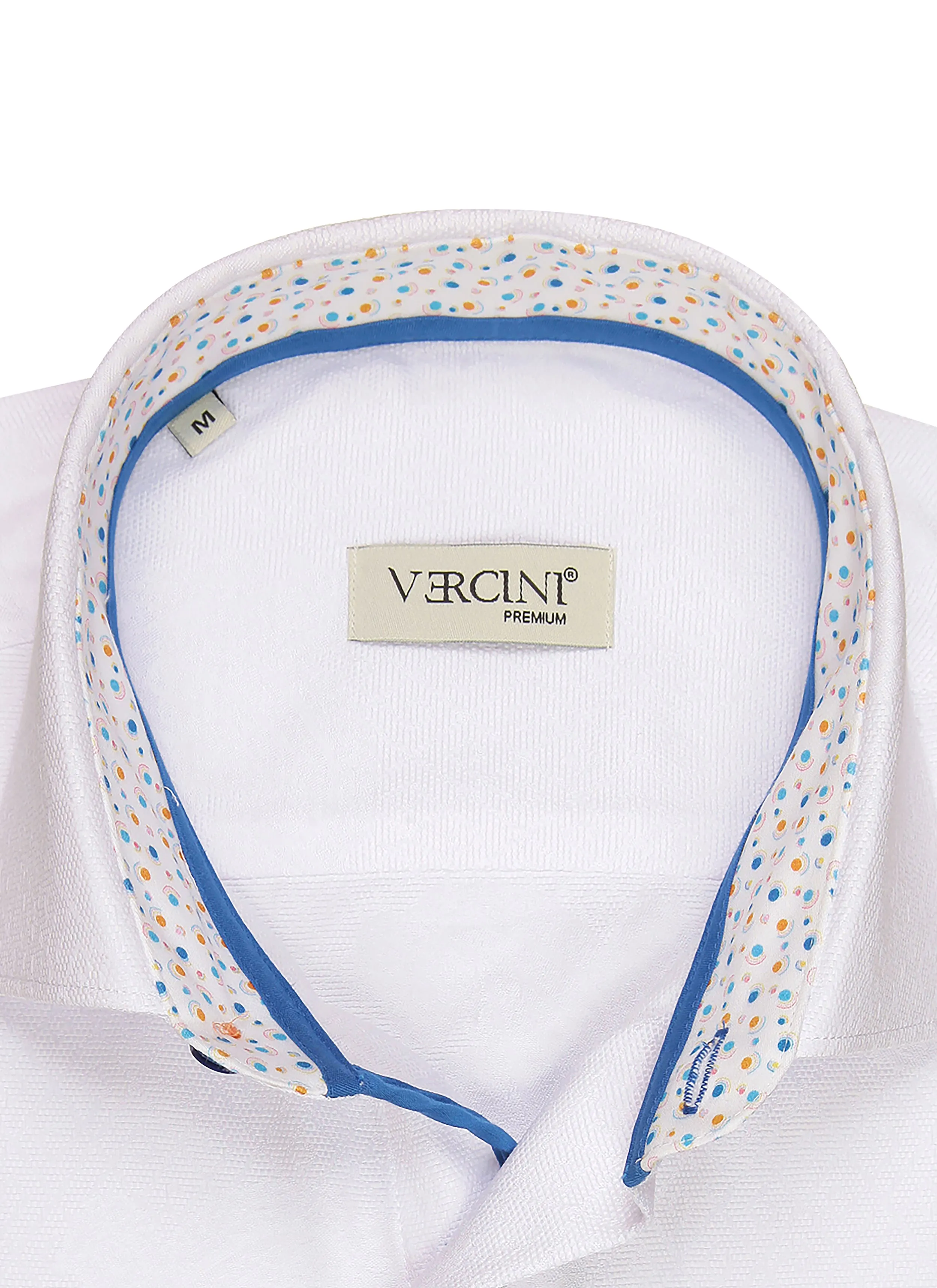 Spectrum Dot Tailored White Dress Shirt