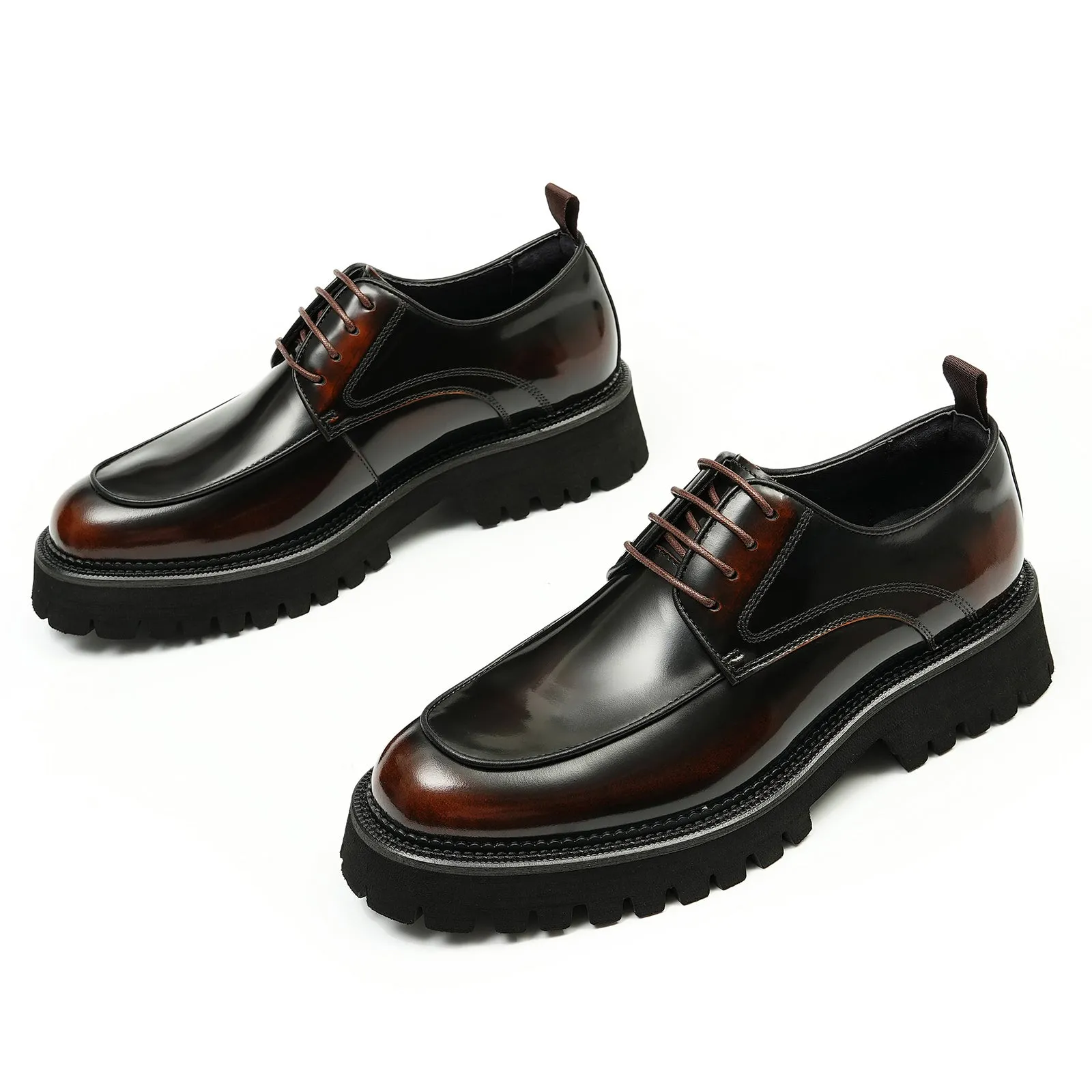 Thick sole derby shoes