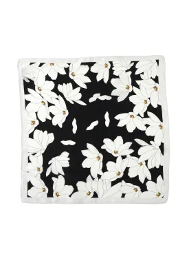 Tom & Eva - B&W Flower Silk Scarf