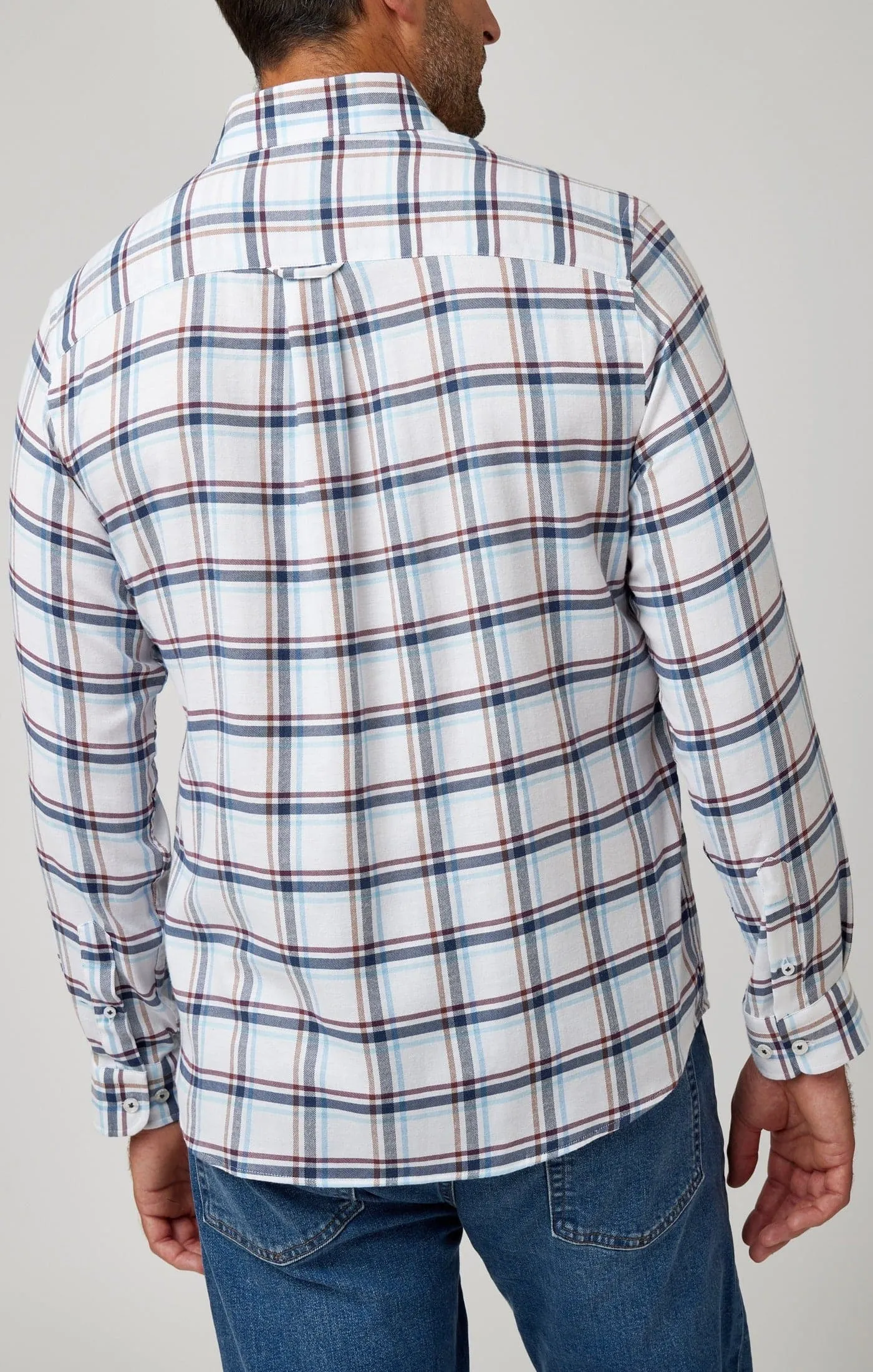 White Tricolor Plaid Drytouch Shirt