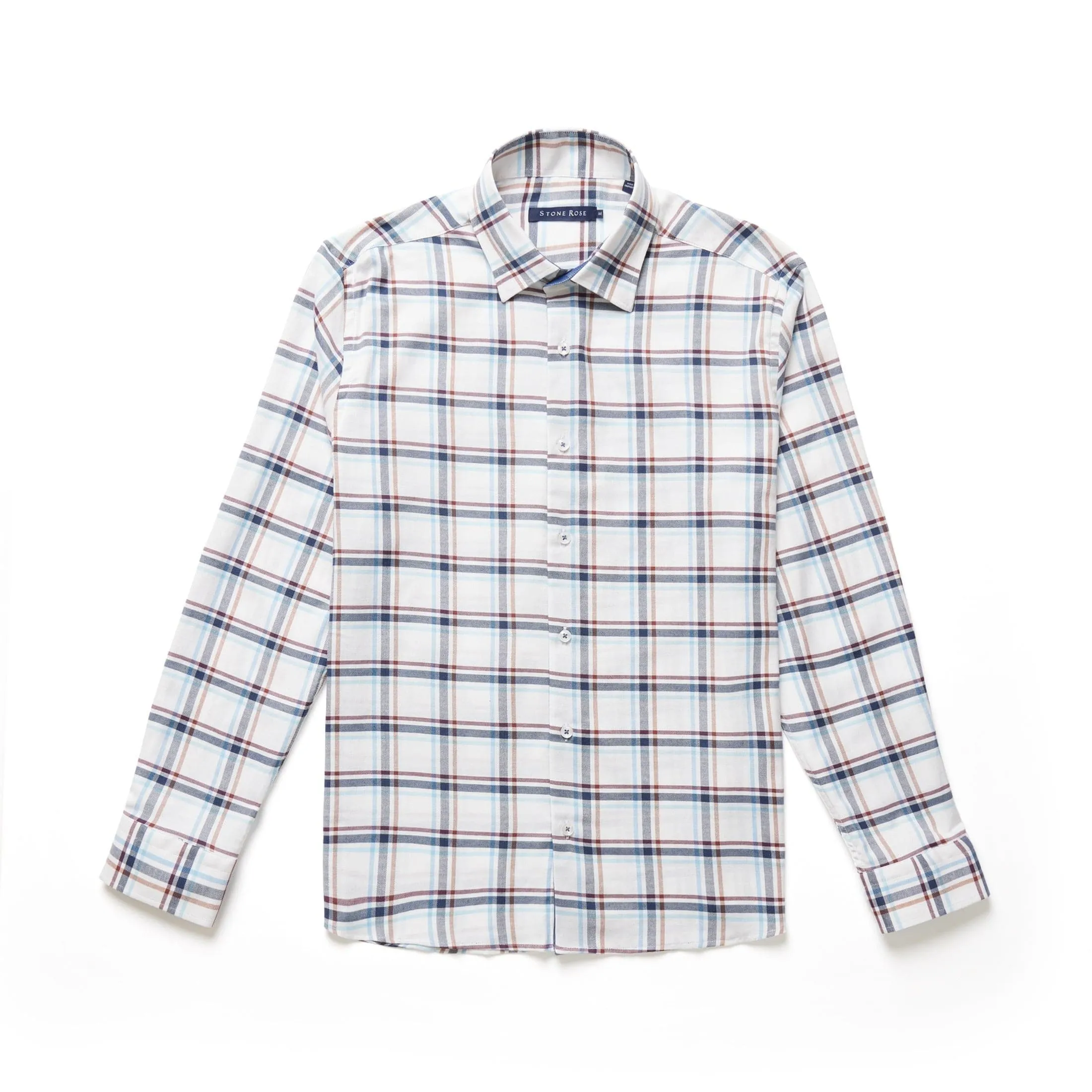 White Tricolor Plaid Drytouch Shirt